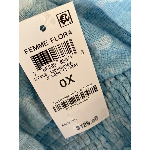 Women's Floral Print Dress Off Shoulder Size OX Cottage Gypsy Y2K NWT - Picture 9 of 10